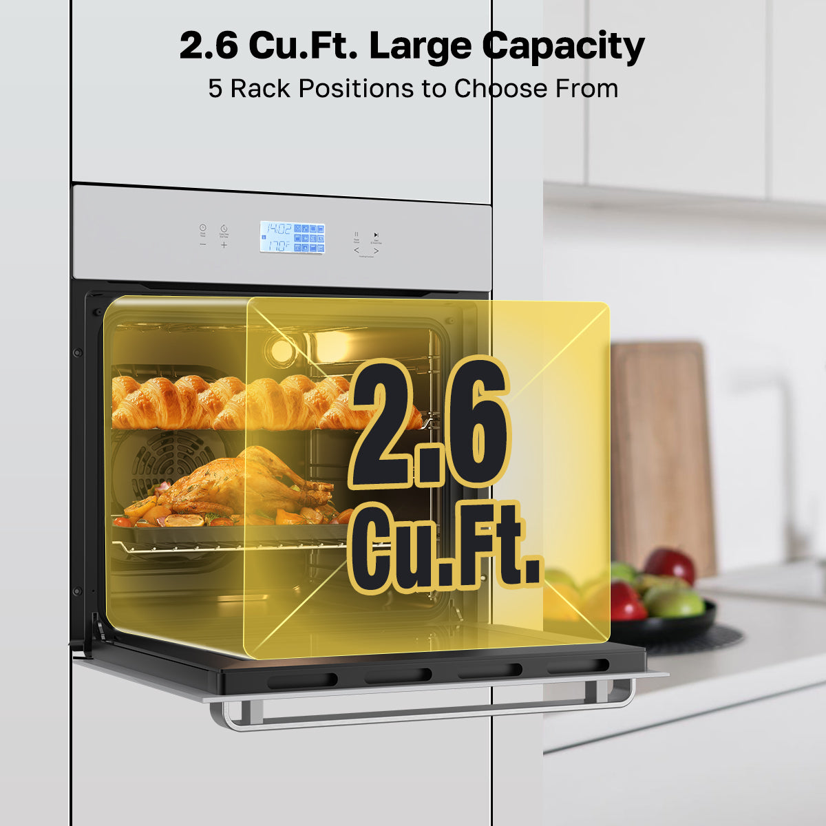 2.6 Cu.Ft. Large Capacity
5 Rack Positions to Chpose From