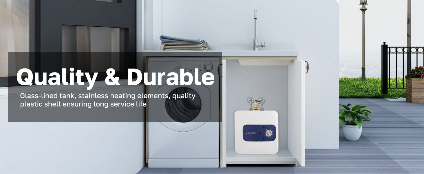 Quality & Durable
Glass-lined tank, stainless heating elements, qualityplastic shell ensuring long service life