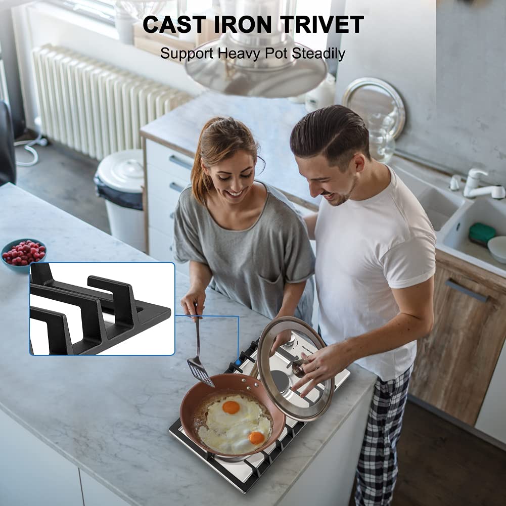 Thermomate 30cm Stainless Steel Built-in 2 Burners Gas Hob