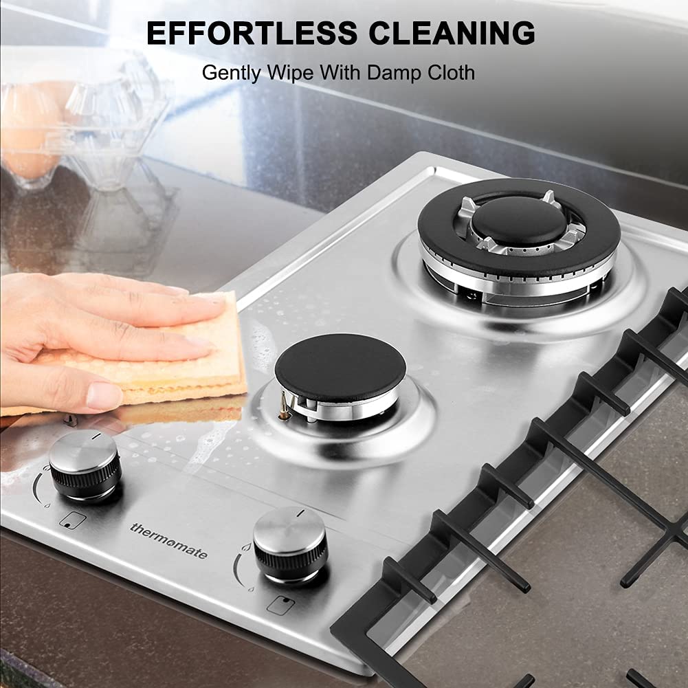 Thermomate 30cm Stainless Steel Built-in 2 Burners Gas Hob