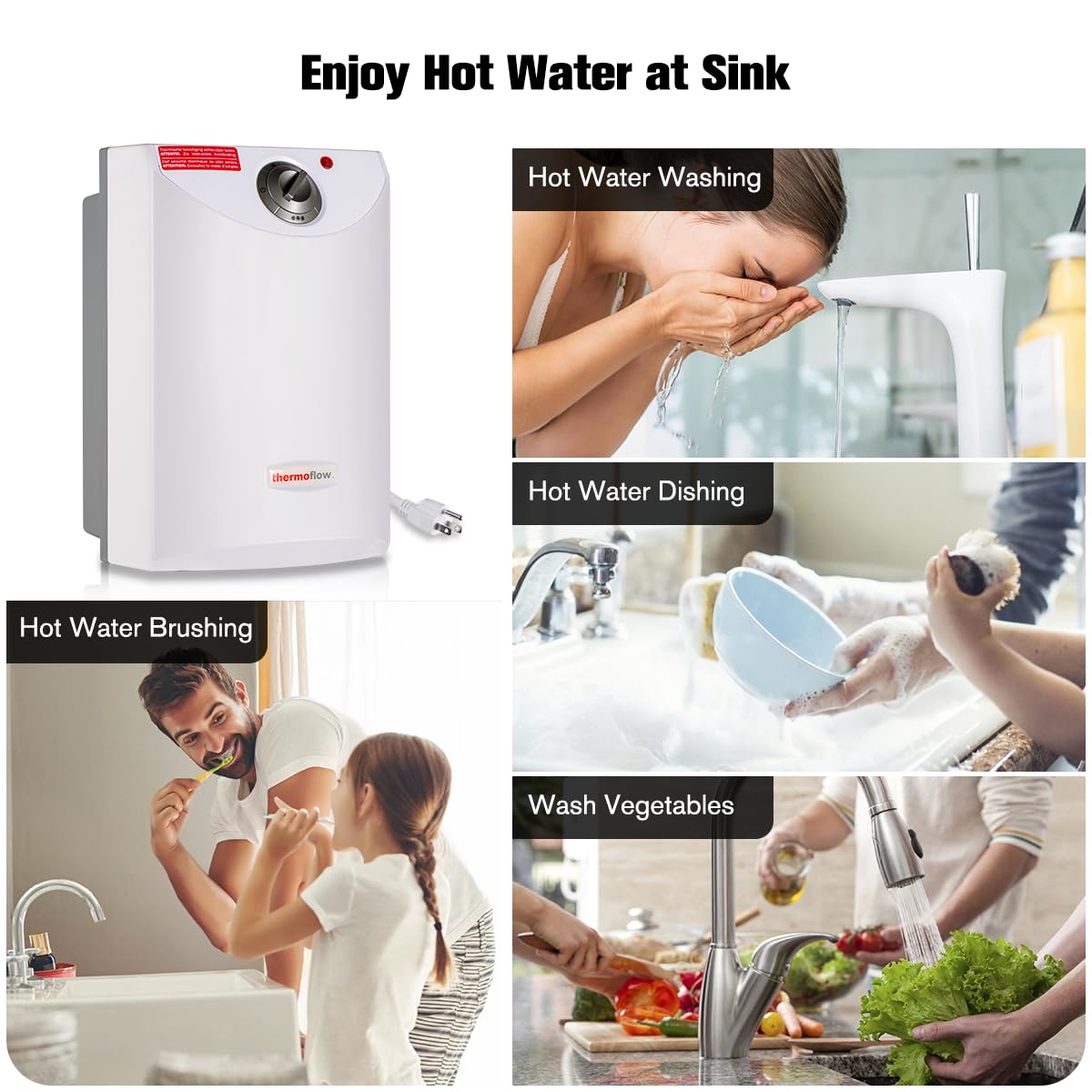 Thermoflow Mini Tank Electric Water Heater, 4 Gallons