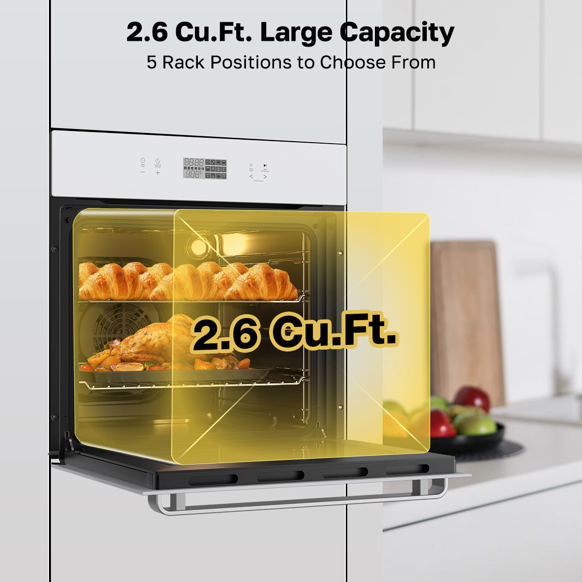 2.6 Cu.Ft. Large Capacity
5 Rack Positions to Chpose From