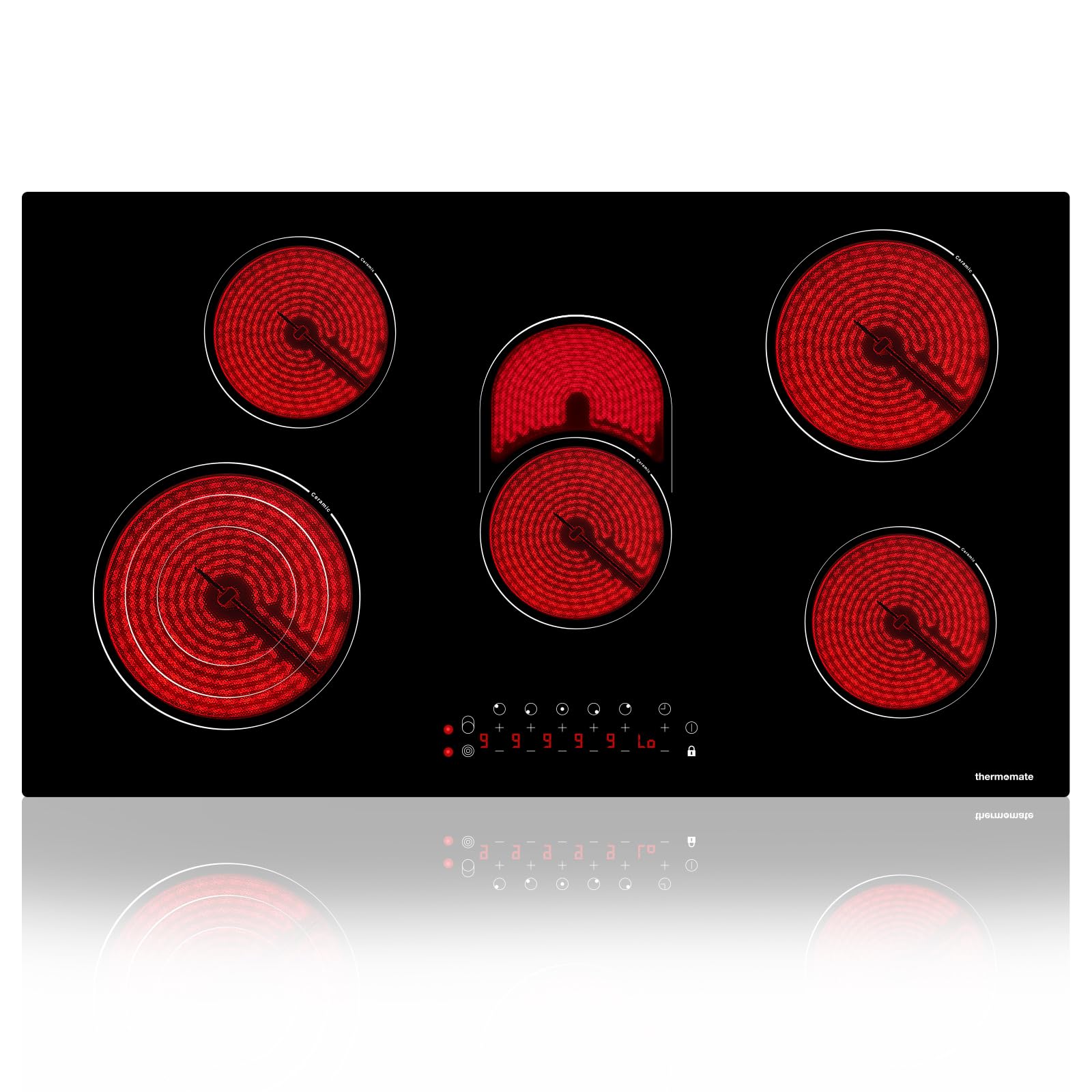Thermomate 90cm Built-in 5 Burners Electric Hob - Sensor Touch Control