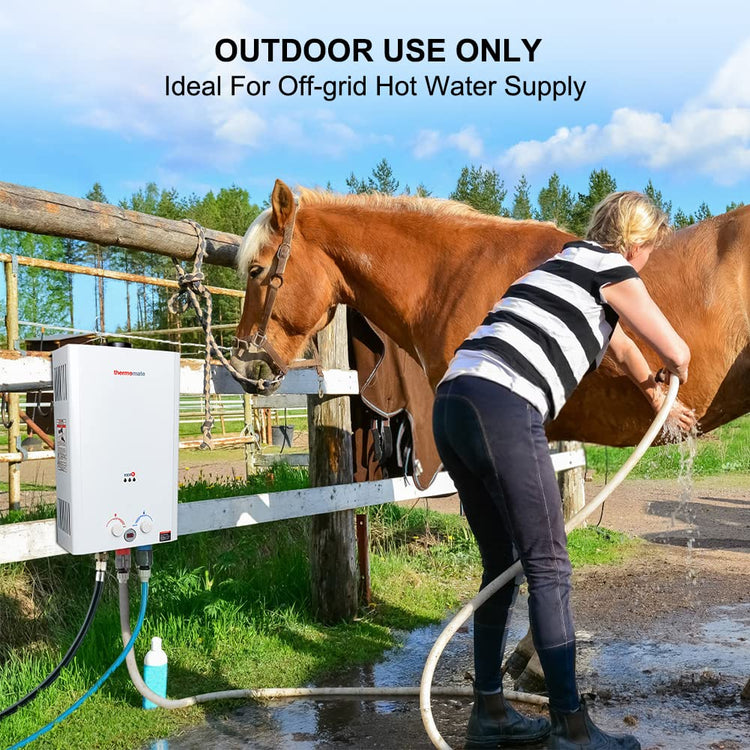 Tankless 16L 4.23 GPM Gas Water Heater w/ LED Display for Camping - Outdoor Use Only