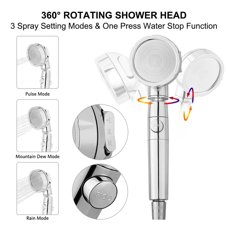 360° Rotating Shower Head