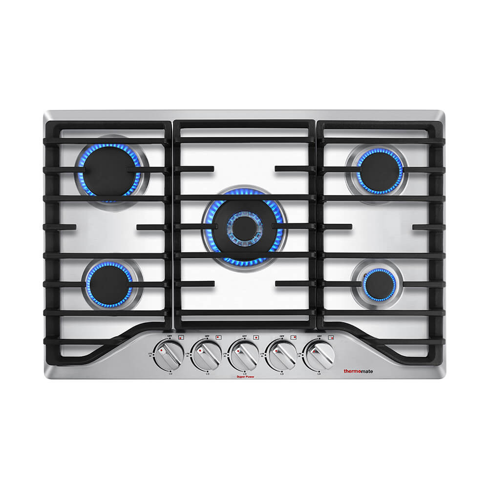 30 Inch Built In Gas Cooktop with Front 5 SABAF Burners