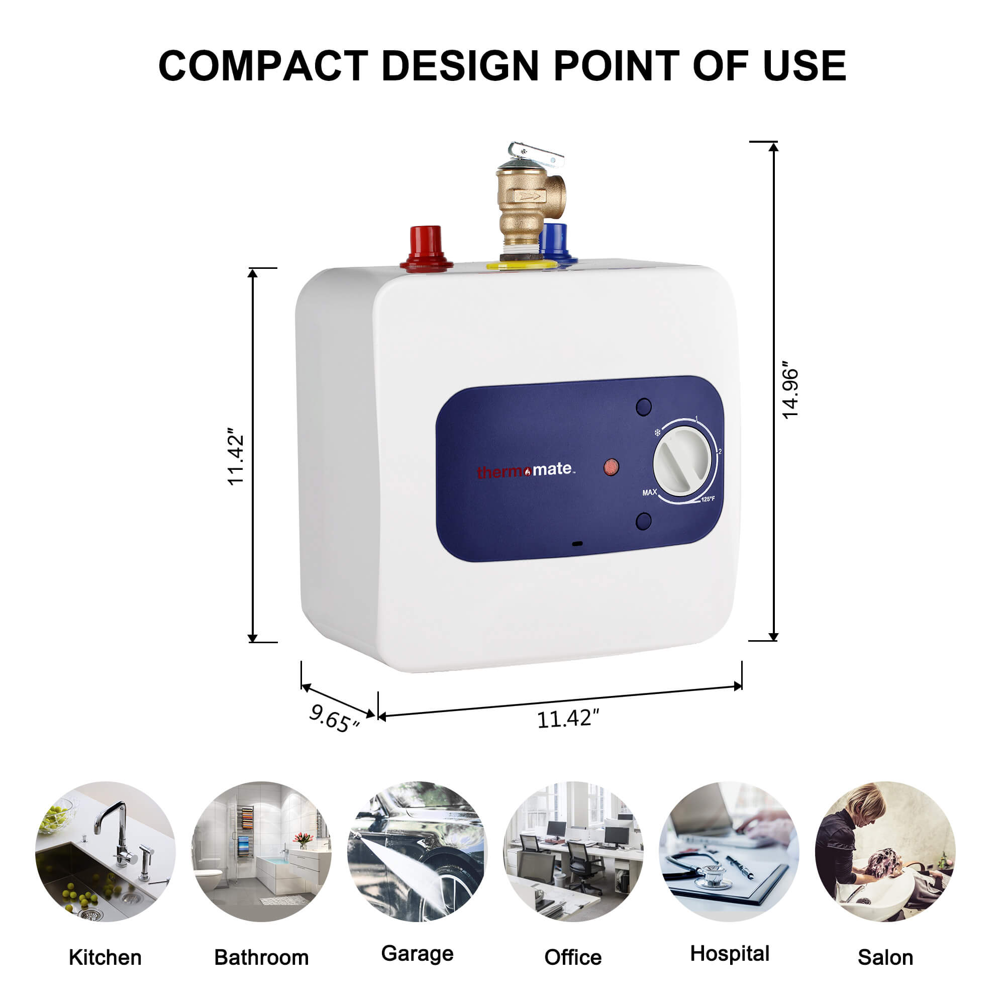 Thermomate 1.3 Gallon Electric Point of Use Water Heater - 120V