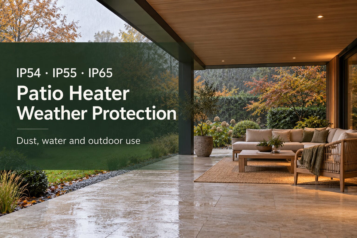 IP54 vs IP55 vs IP65 Patio Heaters: What Weather Protection Means