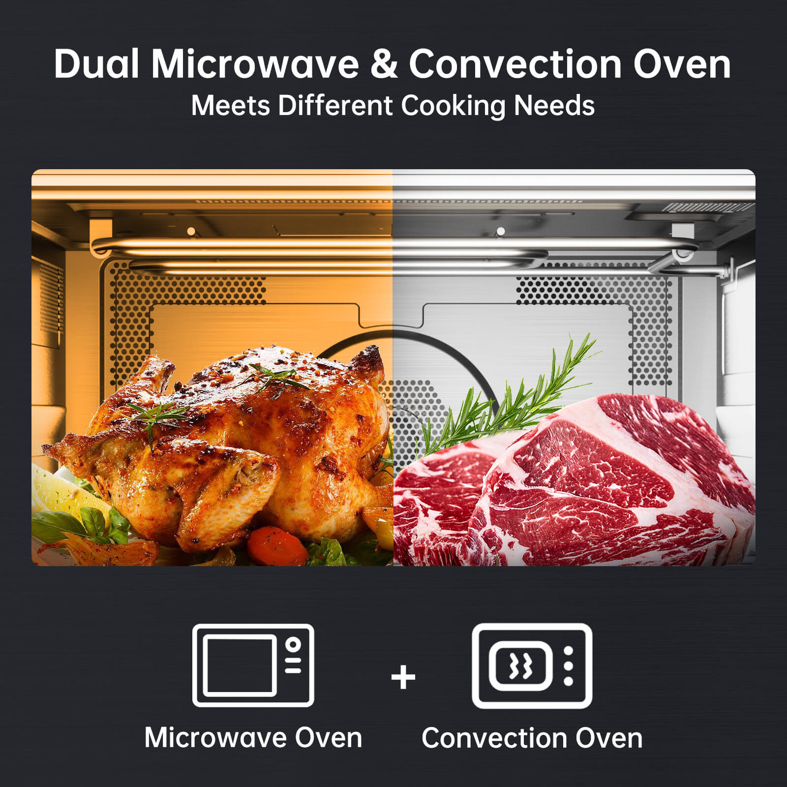 Dual Microwave & Convection Oven Meets Different Cooking Needs