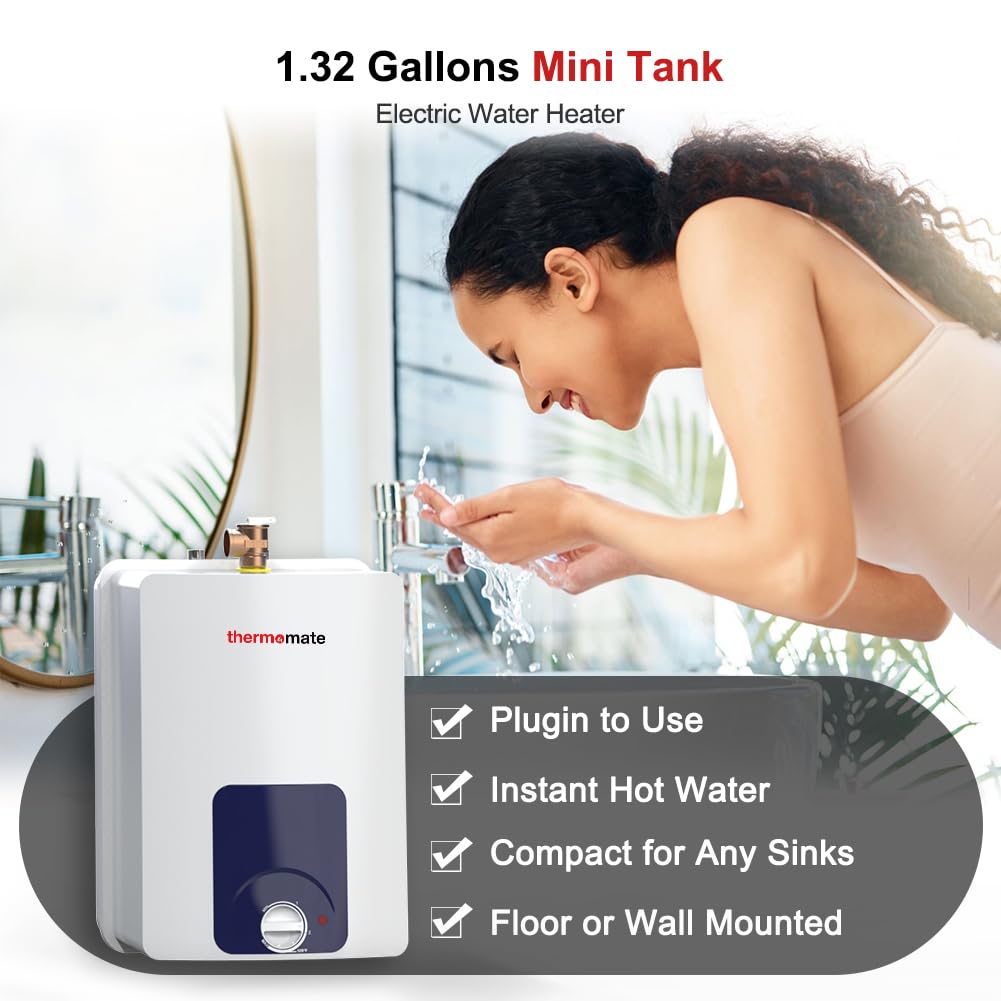 1.32 Gallon Point of Use Mini Tank Electric Water Heater w/ UL Listed - 120V
