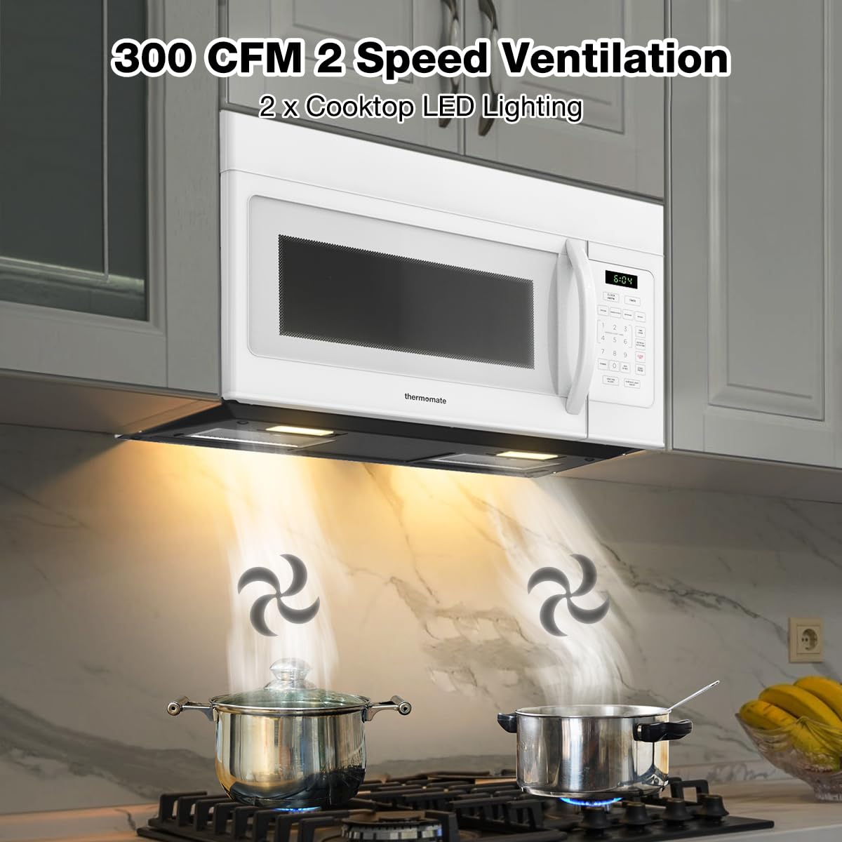 30 Inch 1.6 Cu. Ft. 300 CFM Over the Range Microwave Oven - White