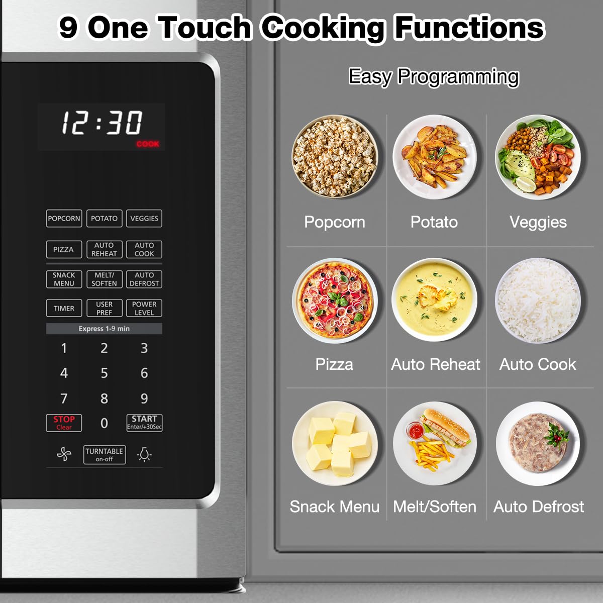 9 one Touch Cooking Functions