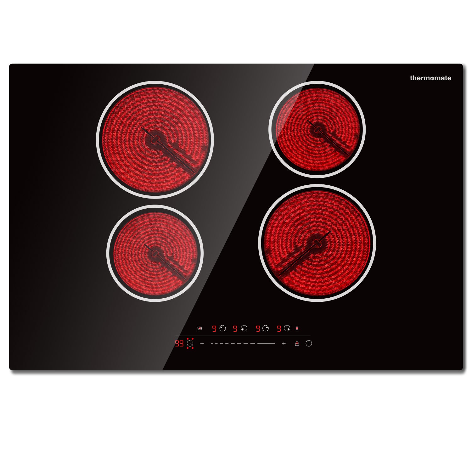 Thermomate 30 Inch Built-in Sensor Touch Ceramic Electric Cooktop w/ 4 Burners