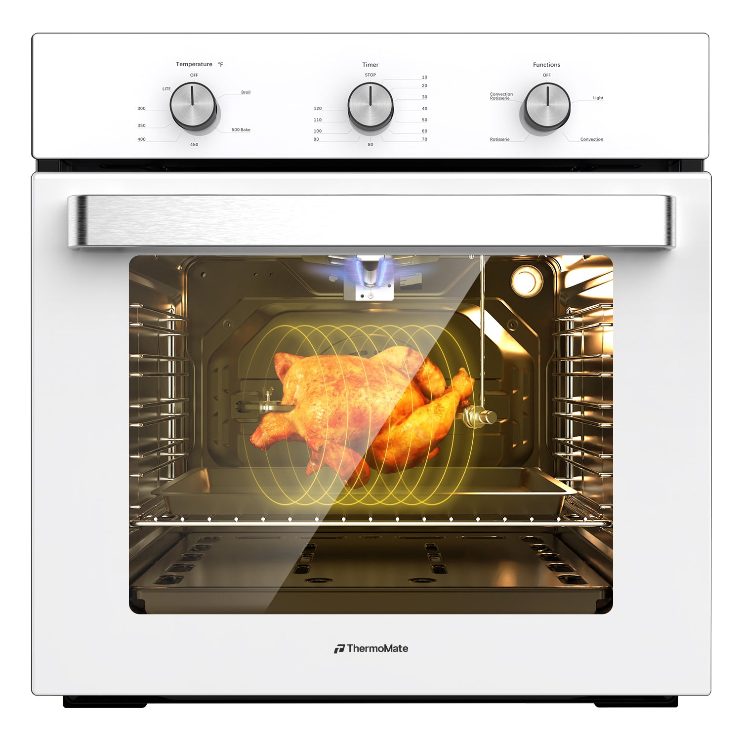 24'' Built-in White Convection Gas Wall Oven - 5 Cooking Functions