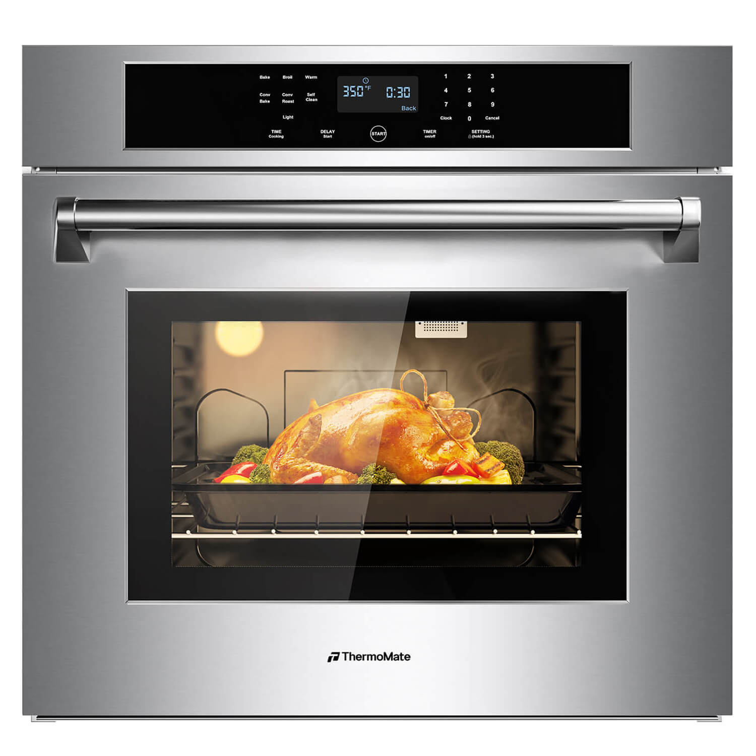 30-inch-Built-in-Silver-Electric-Wall-Oven-8-Cooking-Functions
