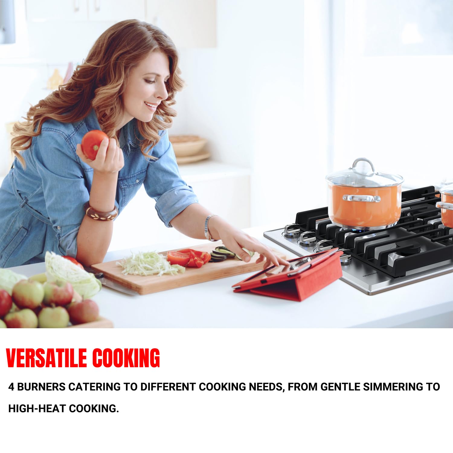 4 BURNERS CATERING TO DIFFERENT COOKING NEEDS, FROM GENTLE SIMMERING TOHIGH-HEAT COOKING.