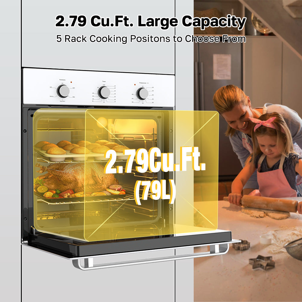 2.79 Cu.Ft. Large capacity
5 Rack Cooking Positonsto Choose From