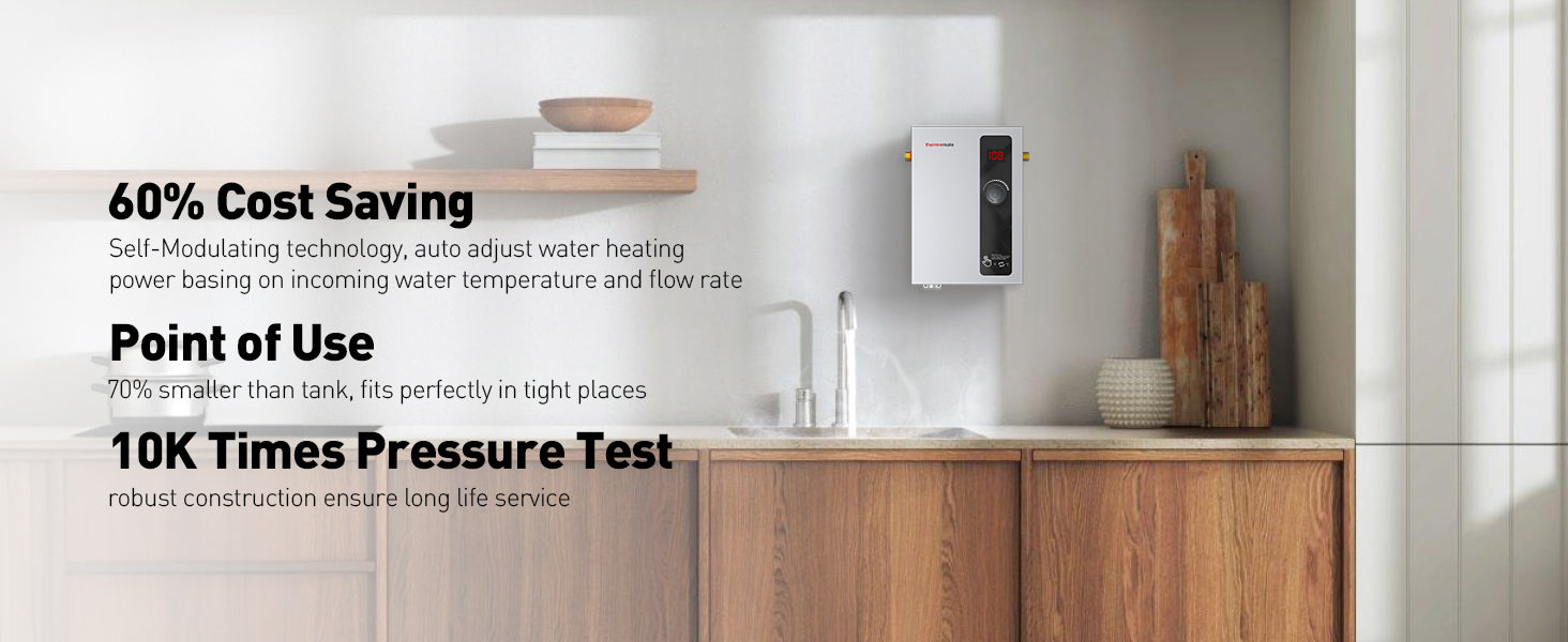 60% Cost Saving Self-Modulating technology Point of Use Water Heater | Thermomate