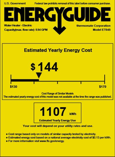 Tankless Electric On Demand Hot Water Heater - 120V | 4.5kW