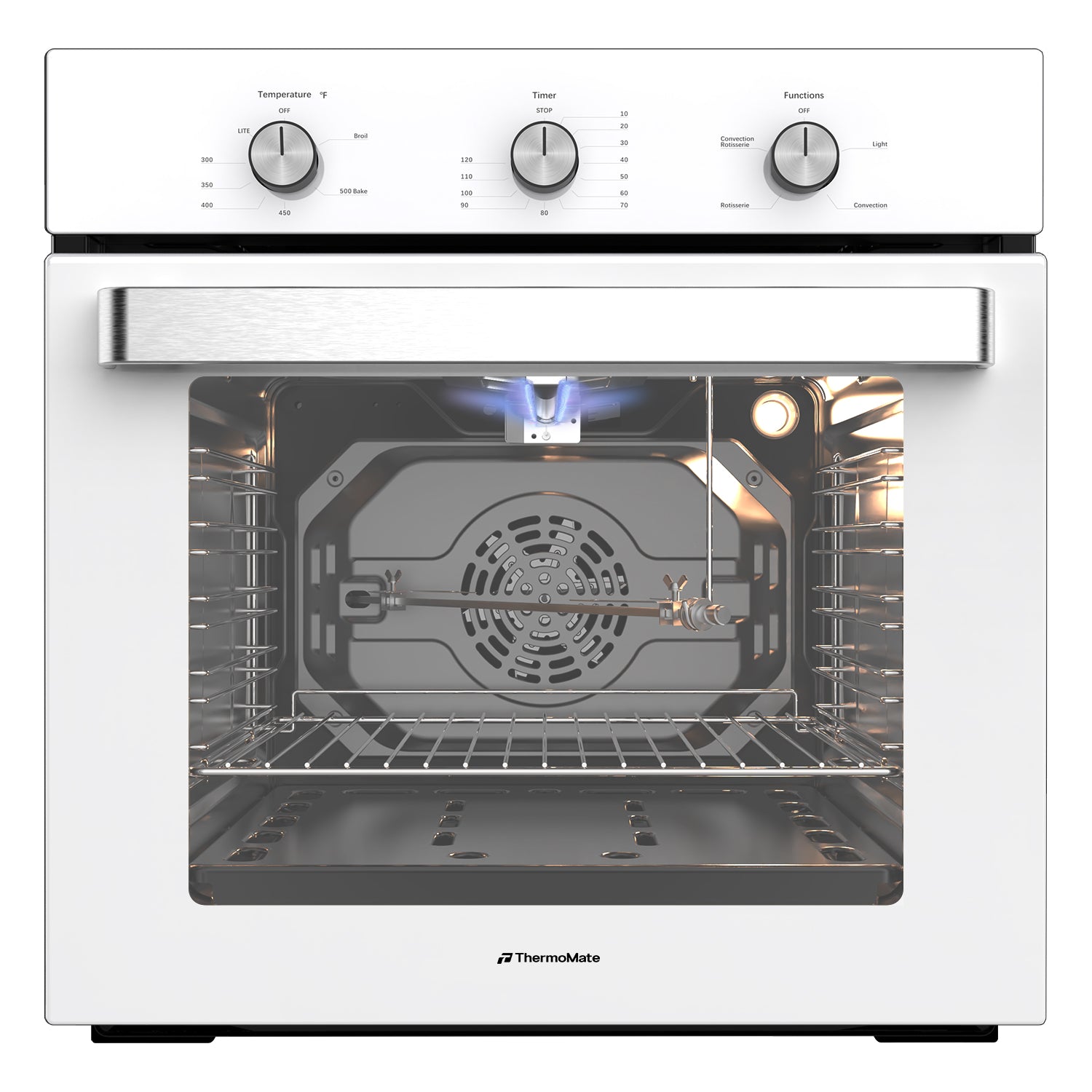 24'' Built-in White Convection Gas Wall Oven - 5 Cooking Functions