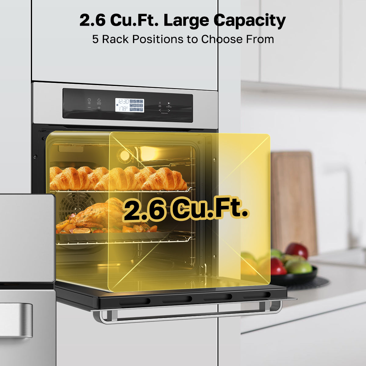 2.6 Cu.Ft. Large Capacity
5 Rack Positions to Chpose From