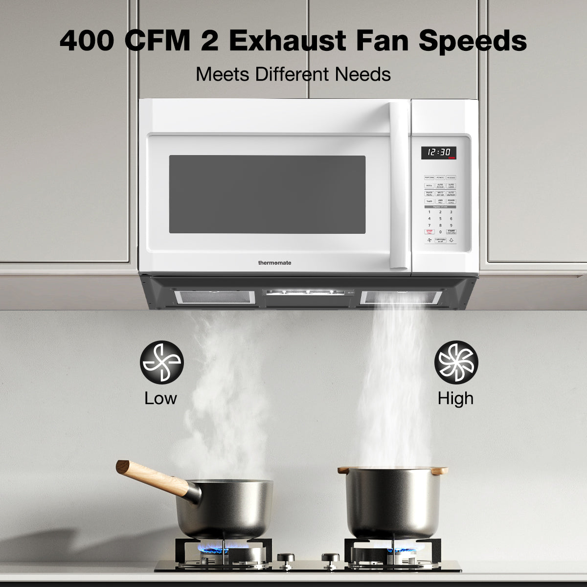 400 CFM 2 Exhaust Fan Speeds
Meets Different Needs