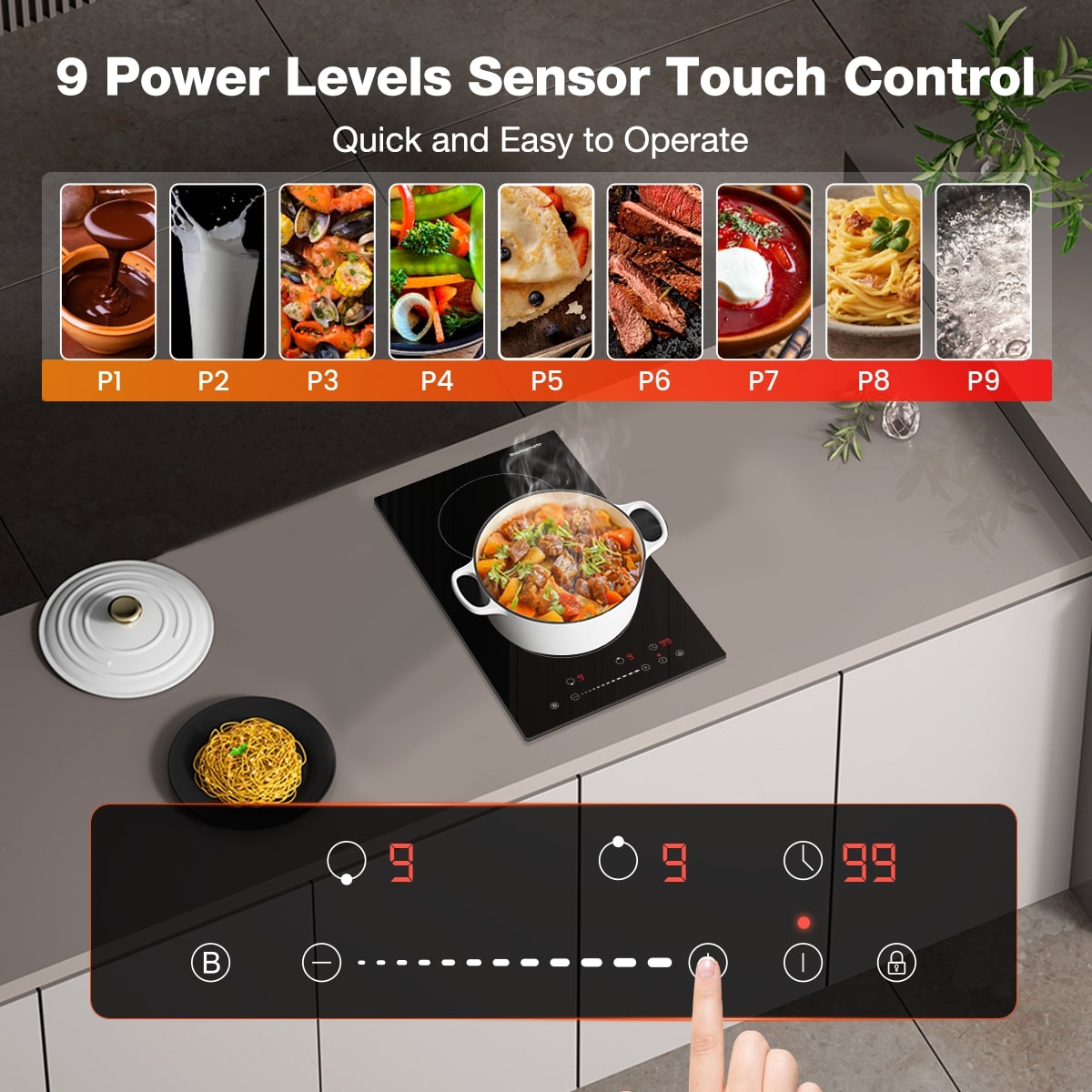 9 Power Levels Sensor Touch Control | Thermomate