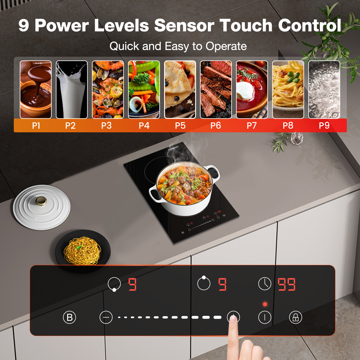 9 Power Levels Sensor Touch control | Thermomate