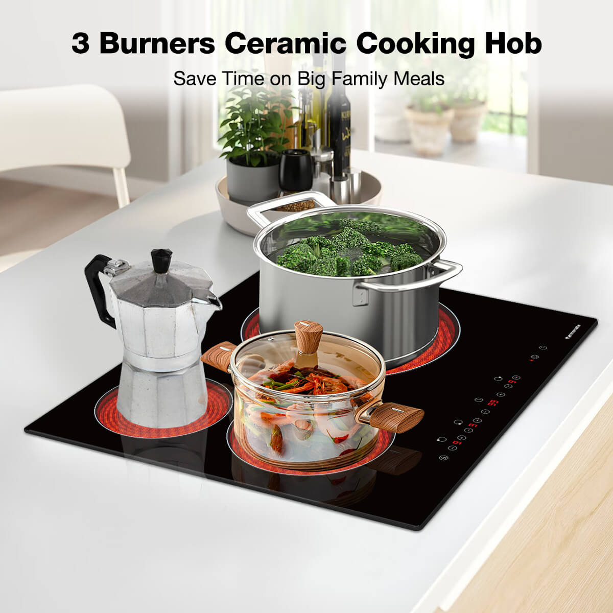 3 Burners Ceramic Cooking Hob | Thermomate
