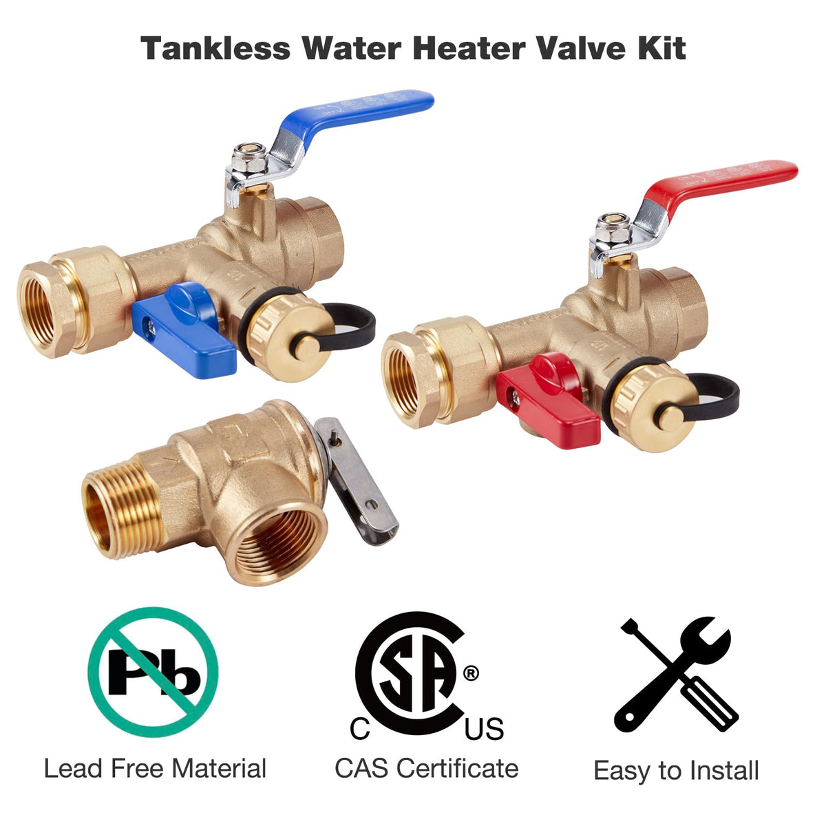 3/4'' IPS Isolator Tankless Water Heater Service Valve Kit