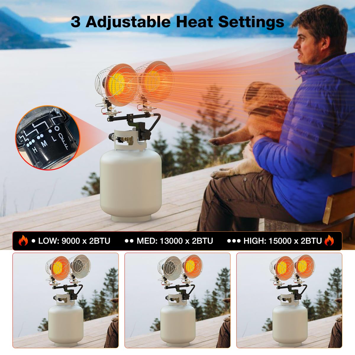 3 Adjustable Heat Settings