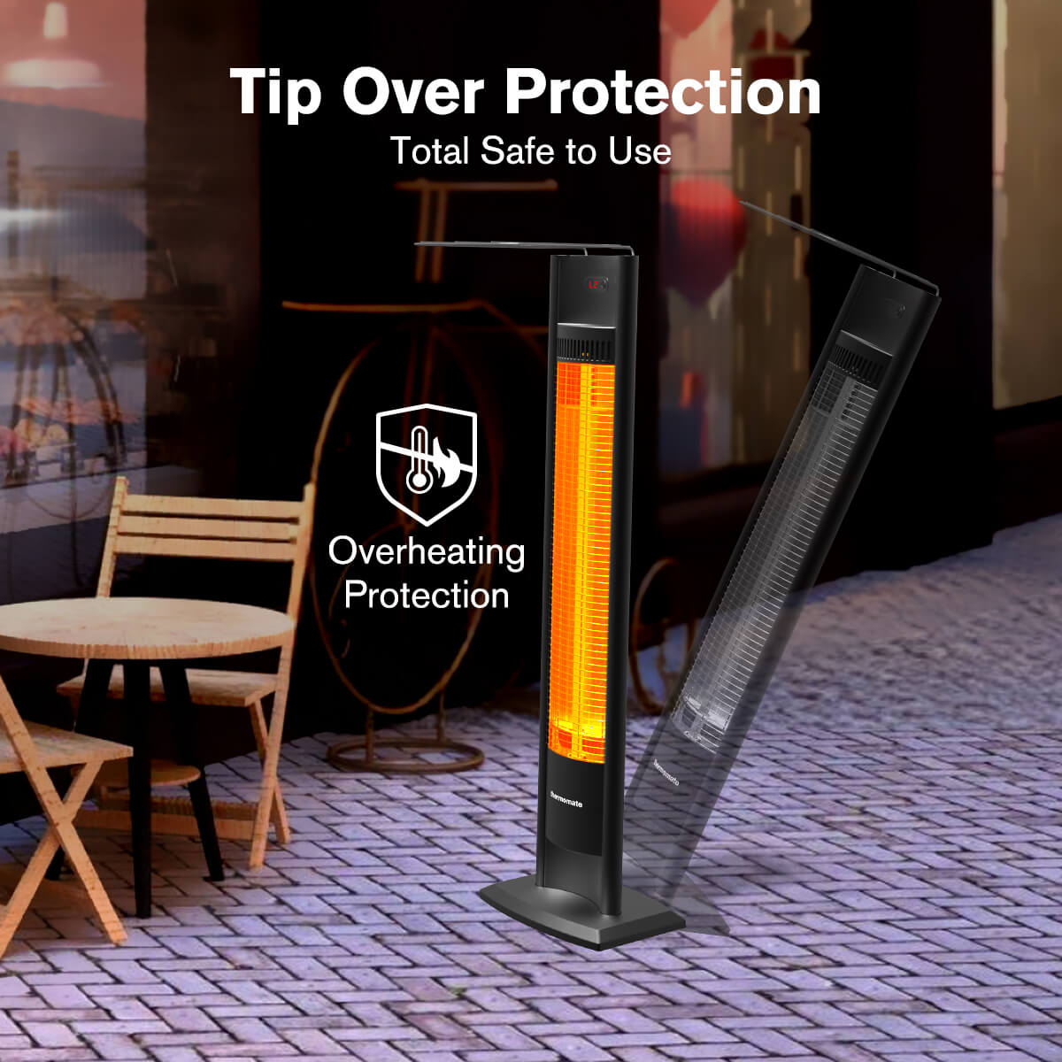 Electric Carbon Infrared Patio Heater - 1500W