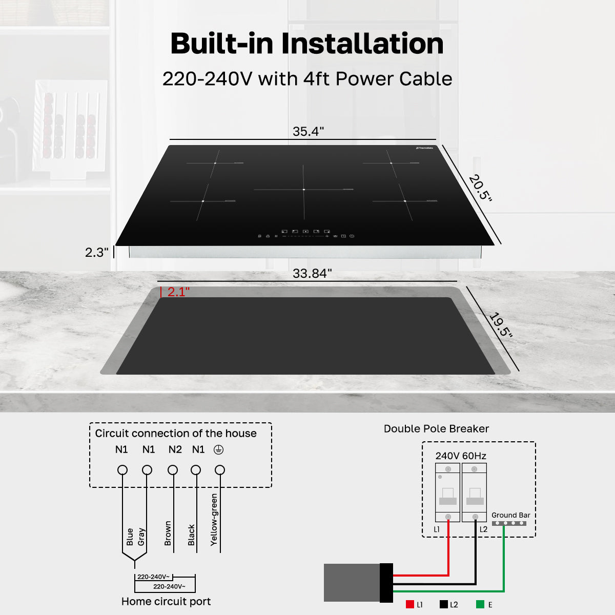 36'' Induction Cooktop w/ 5 Boost Burners