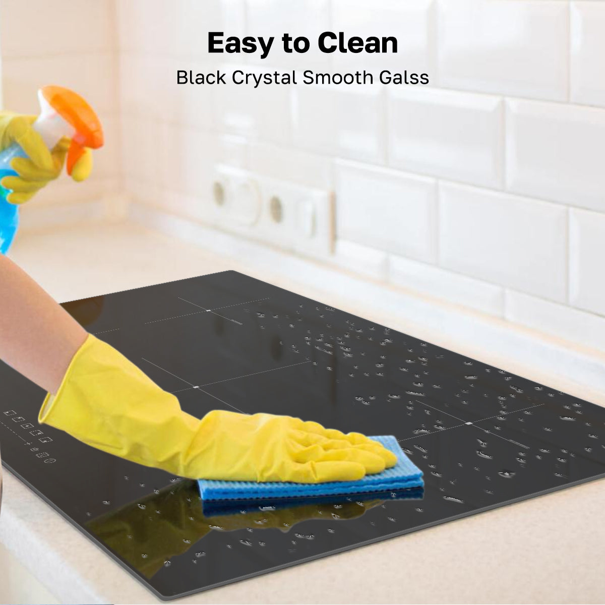Easy to Clean Black Crystal Smooth Galss