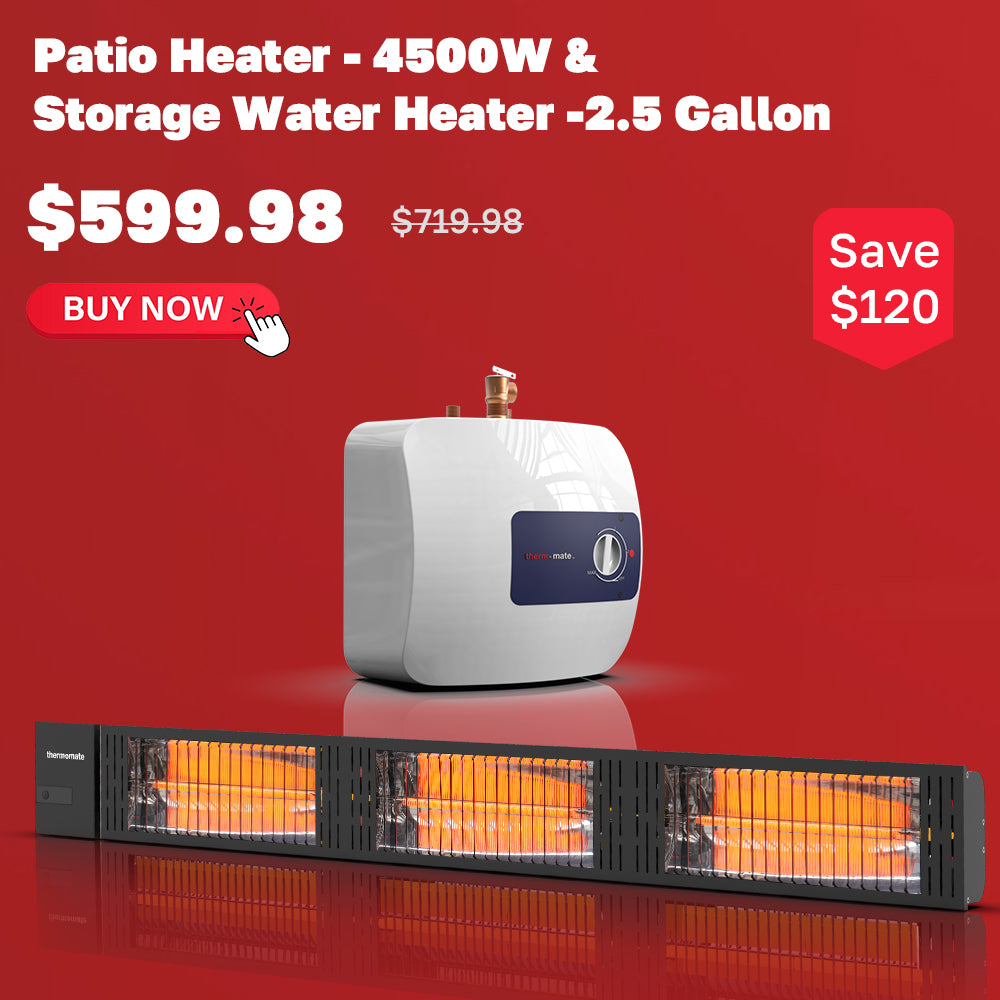 Patio Heater - 4500W & Storage Water Heater - 2.5 Gallon