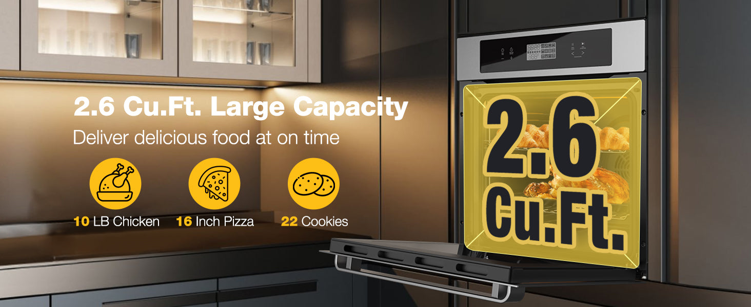 2.6 Cu.Ft. Large capacity
Deliver delicious food at on time