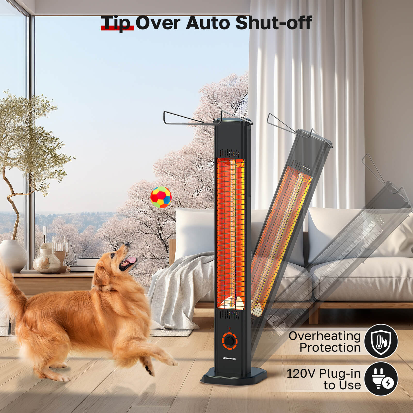 ThermoMate 1500W Outdoor Electric Infrared Patio Heater