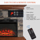 Stone Electric Fireplace, thermomate 40 Inch Stone Mantel Package with 23 Inch Electric Fireplace Built in, Modern Rock Face Electric Fireplace with Thermostat and Realistic Log Set, Brown