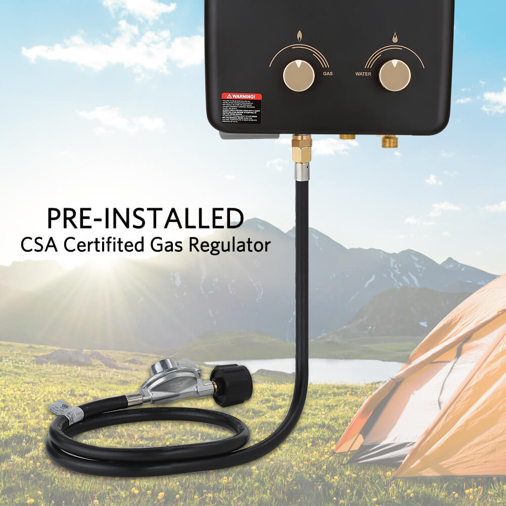 Camplux 5L 1.32 GPM Outdoor Portable Propane Tankless Water Heater 