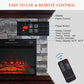 Stone Electric Fireplace, thermomate 40 Inch Stone Mantel Package with 23 Inch Electric Fireplace Built in, Grey Modern Rock Face Electric Fireplace with Thermostat and Realistic Log Set