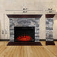 Stone Electric Fireplace, thermomate 40 Inch Stone Mantel Package with 23 Inch Electric Fireplace Built in, Grey Modern Rock Face Electric Fireplace with Thermostat and Realistic Log Set