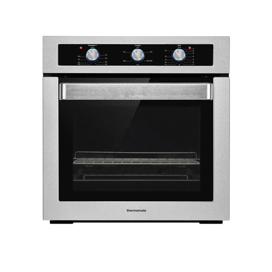 Single Wall Oven, thermomate 24" Built-in Electric Oven with 5 Cooking Functions, 2.3 Cu.ft. Electric Wall Ovens with Stainless Steel Finish, Mechanical Knobs Control, ETL Certified