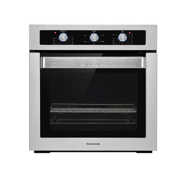 24 Single Wall Oven, thermomate 2.3 Cu.ft. Electric Wall Oven with 5  Cooking Functions, 2000W White Built-in Ovens with Mechanical Knobs  Control, ETL