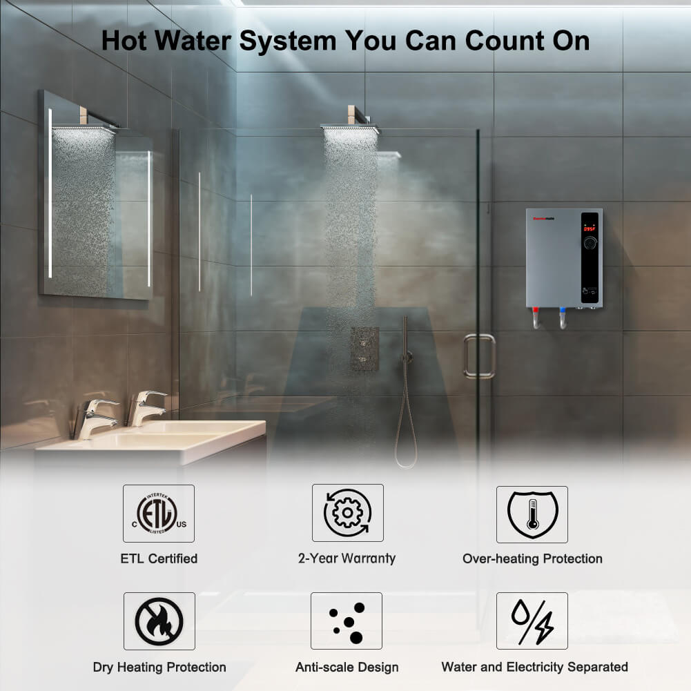 Tankless Electric On Demand Instant Hot Water Heater - 240V | 27kW