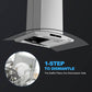 36 Inch Island Range Hood, thermomate 350 CFM Stainless Steel Stove Vent Hood with Aluminum Mesh Filters & 4 LED Lights, 3 Speed Exhaust Fan with Touch Control, Ducted/Ductless Convertible, Silver